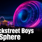 Sphere-inspired Las Vegas concert venue exterior at night for a Backstreet Boys event roundup