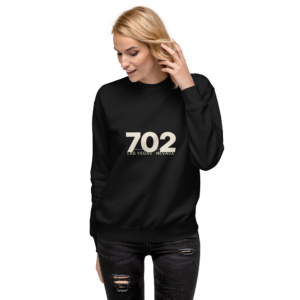 702 Premium Crewneck black front view