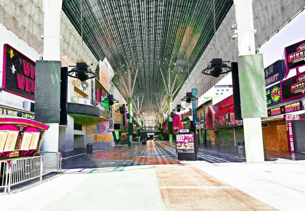 Fremont Street Experience in Downtown Las Vegas at night — photo by Kevin Dunlap / Unsplash