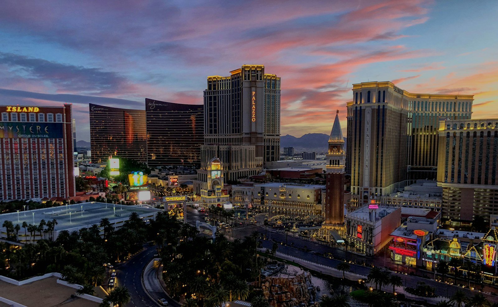 South Las Vegas Strip at night