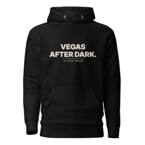 VEGAS AFTER DARK premium black hoodie front view